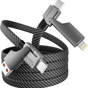 4 in 1 Charging Cable Fast Charging 65W, USB C Cable 4-in-1 USB Multi Charging Cable with E-Mark Chip, Multiple iPhone Charger