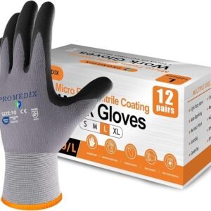 Nitrile Coated Work Gloves,MicroFoam Safety Work Gloves 12 Pairs