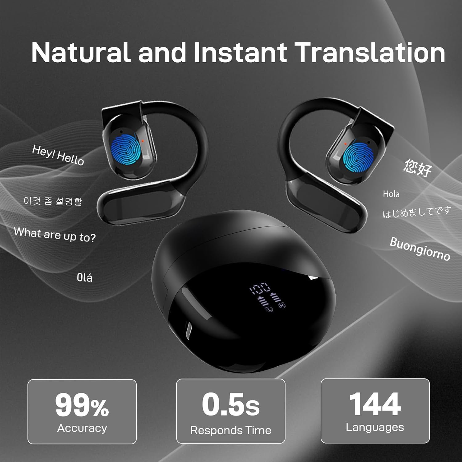 Translation Earbuds Real Time - 144 Language Ai Translator Earbuds, 3 in 1 - Image 2