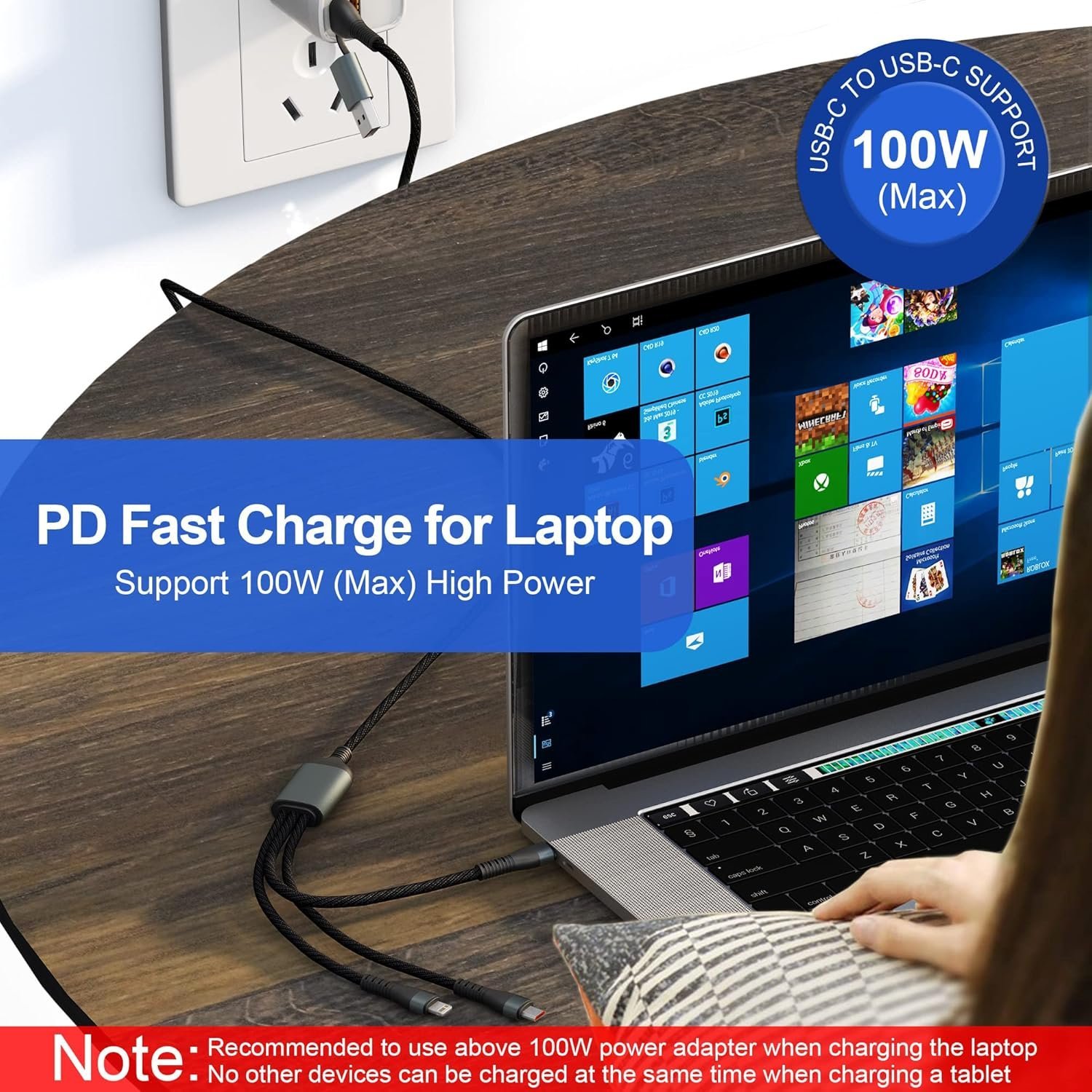 100W USB C to Multi Fast Charging Cable 3M/10Ft with MFi Certified - Image 6