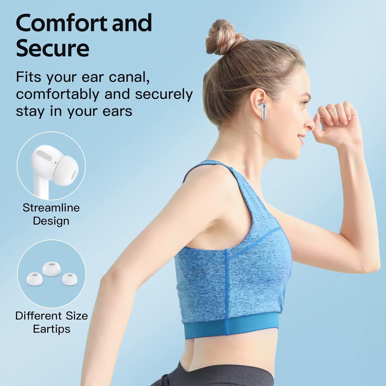 Bluetooth Headphones True Wireless Earbuds 60H Playback LED Power Display Earphones with Wireless Charging Case IPX5 Waterproof - Image 8